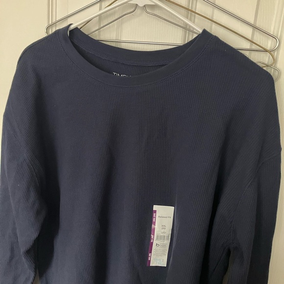 Time and Tru Navy Long Sleeve Tee - Picture 2 of 4